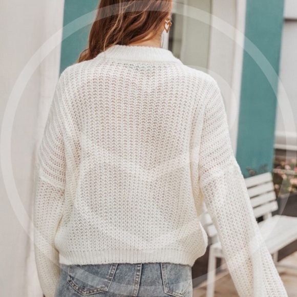 Loose fit oversized chunky knit sweater - IVORY - Picture 2 of 5